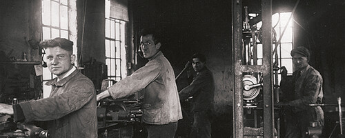 Marbachs erste Werkstatt nach der Gründung im Jahr 1925 | © Marbach Group
