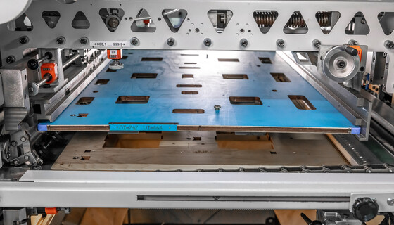 The stipping tool of the calibration tool package for corrugated board for quick calibration of the tools in the die-cutting machine.  | © Marbach Group