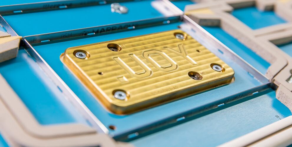 Embossing die with You lettering in paperboard cutting-die | © Marbach Group