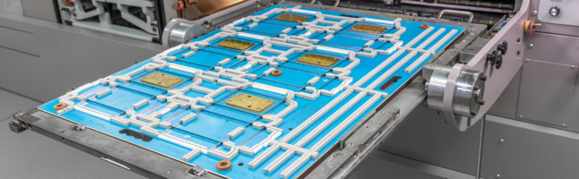 Cutting-die with embossing for the practical paperboard training at the Marbach Academy. | © Marbach Group