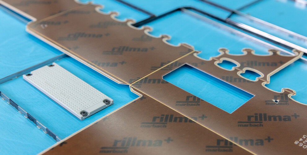 rillma+ pertinax counter plate with milled channels on cutting-die with marbabraille | © Marbach Group