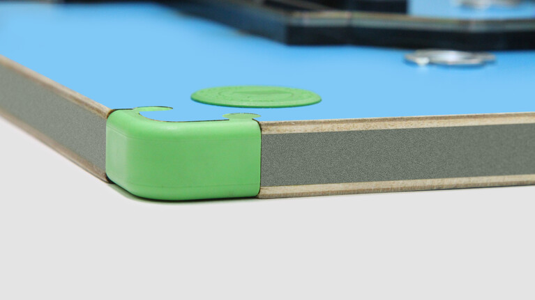 Die Trägerplatte Marbach greenplate zeichnet sich durch ökologische Nachhaltigkeit aus. Sie besteht zu 30% aus dem Primärrohstoff Birke. 70% sind aus umweltfreundlichem Sekundärmaterial. | © Marbach Group