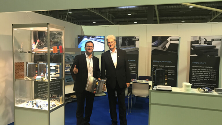 ESU technology forum 2017, am Marbach Stand v.l. Marco Kraiss, Marbach Dies Supplies & Samuel Vial, Marbach Automation & Service