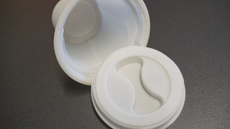 The Turner cup by Marbach is thermoformed with patented screw on lid