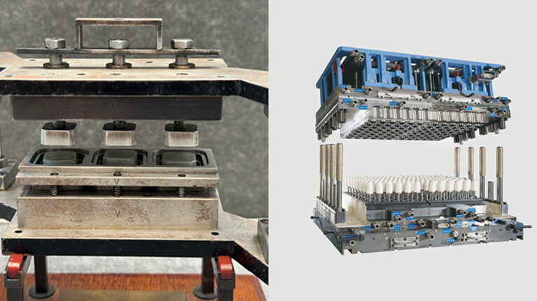 Marbach Modell altes Thermoformwerkzeug und Thermoformwerkzeug heute | © Marbach Group