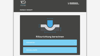 Die Marbach Web-App – der digitale Marbach-Berater für die passende Rillzurichtung. | © Marbach Group