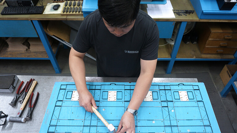 Stanzformmontage China. cutting-die production china | © marbach
